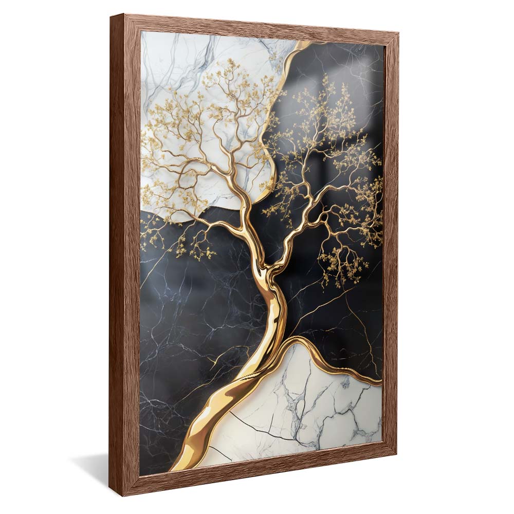Golden Tree Against Marble V2254 Canvas