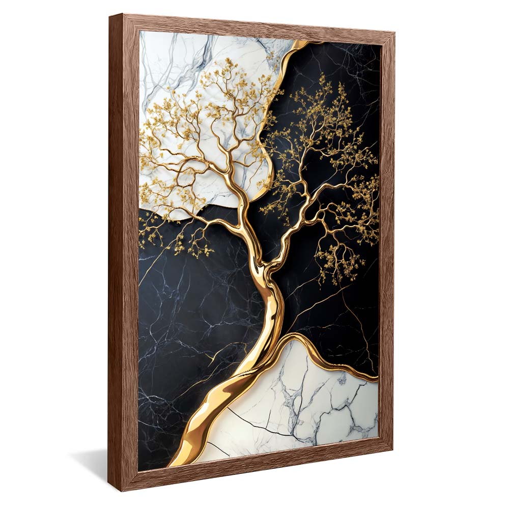 Golden Tree Against Marble V2254 Canvas