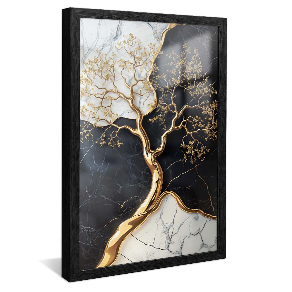 Golden Tree Against Marble V2254 Canvas
