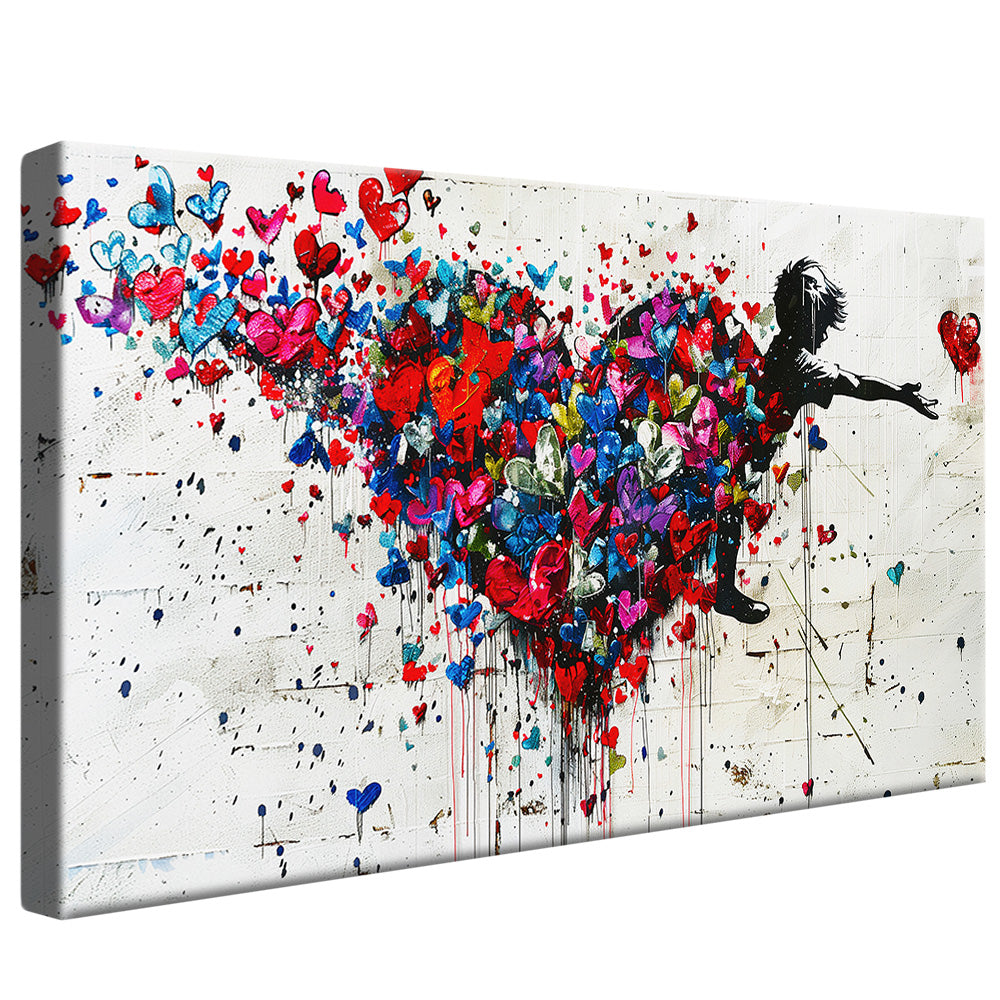 Banksy Hearts in Motion V2484 Canvas