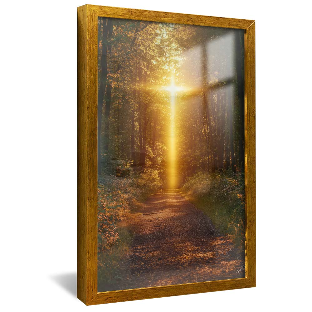 Cross at Sunset in the Forest V2242 Canvas
