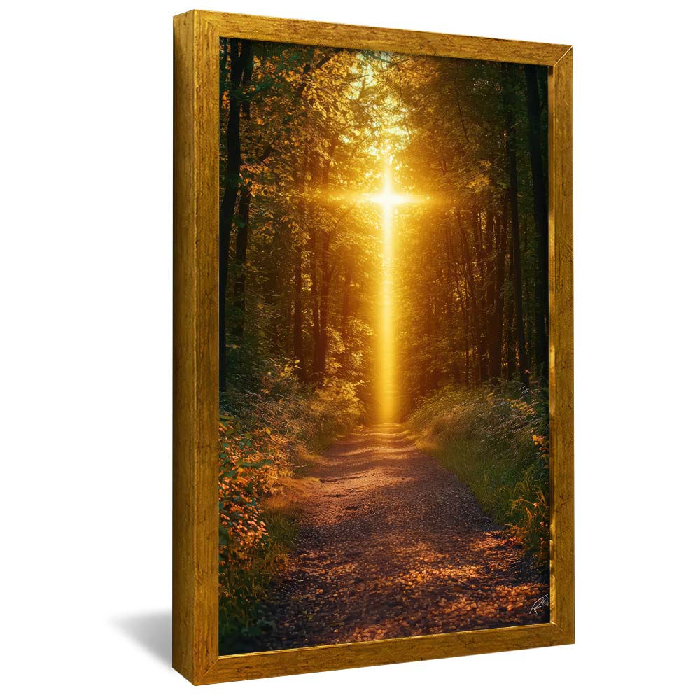 Cross at Sunset in the Forest V2242 Canvas