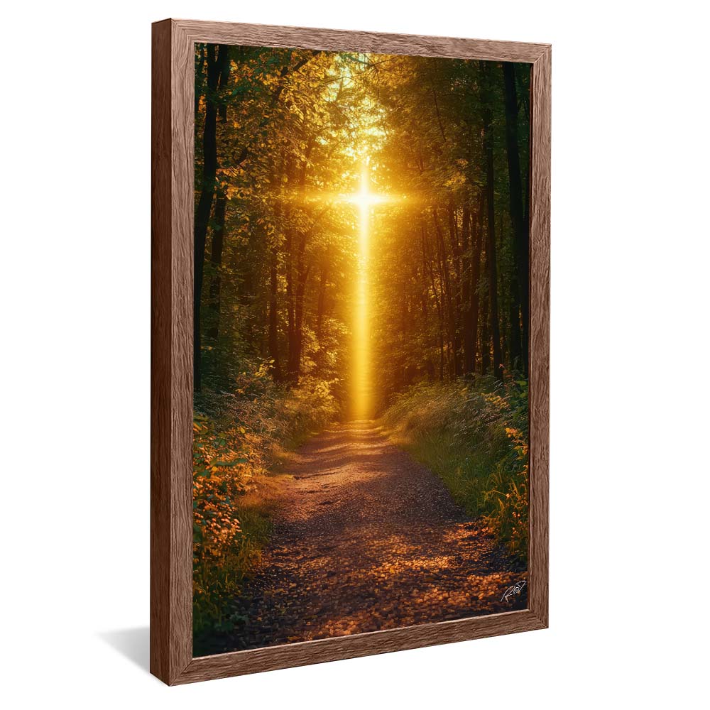 Cross at Sunset in the Forest V2242 Canvas