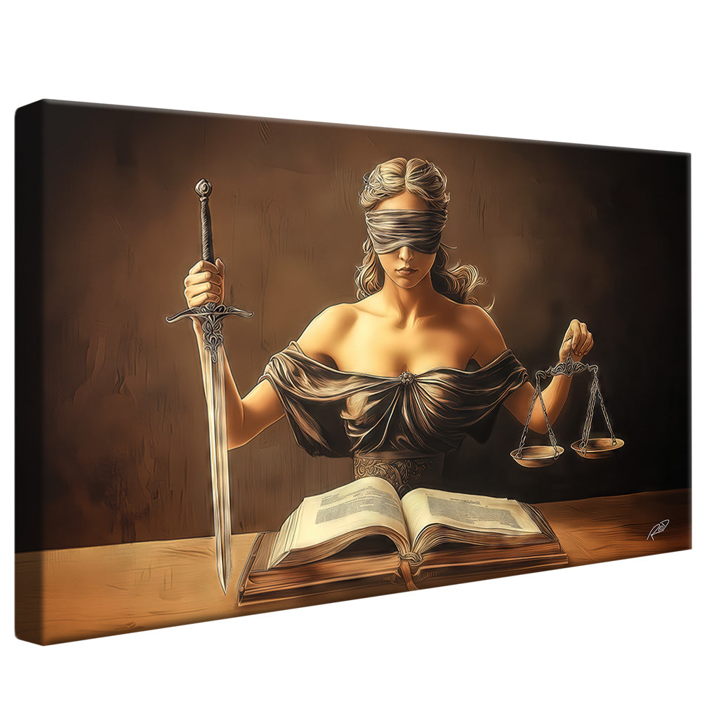 Decorative Canvas Goddess of Justice and Her Book V2170