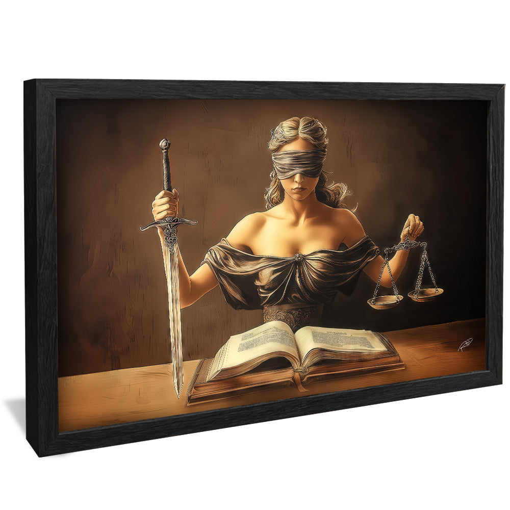 Decorative Canvas Goddess of Justice and Her Book V2170