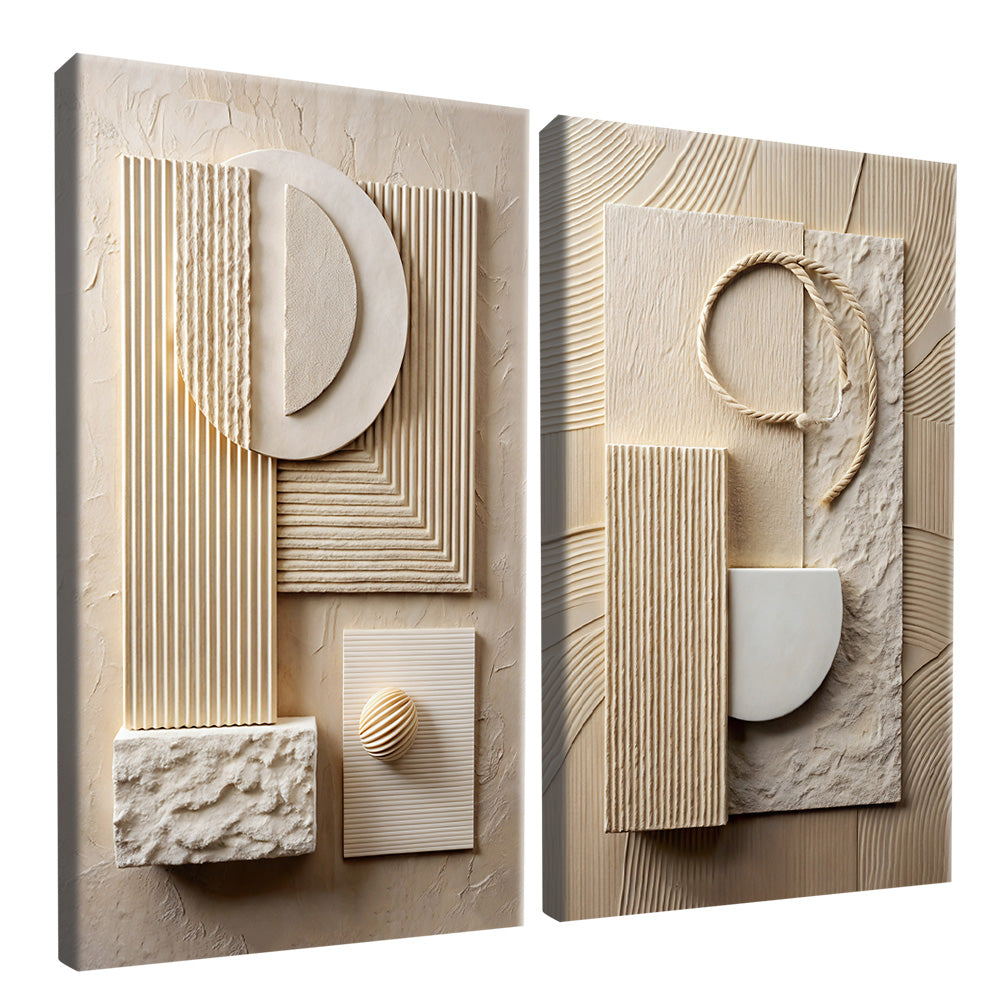 Abstract Wooden Details Duo V2328 Canvas
