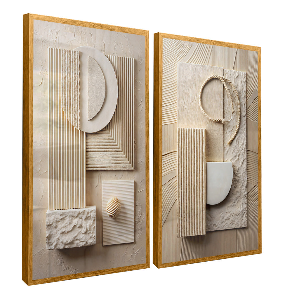 Abstract Wooden Details Duo V2328 Canvas