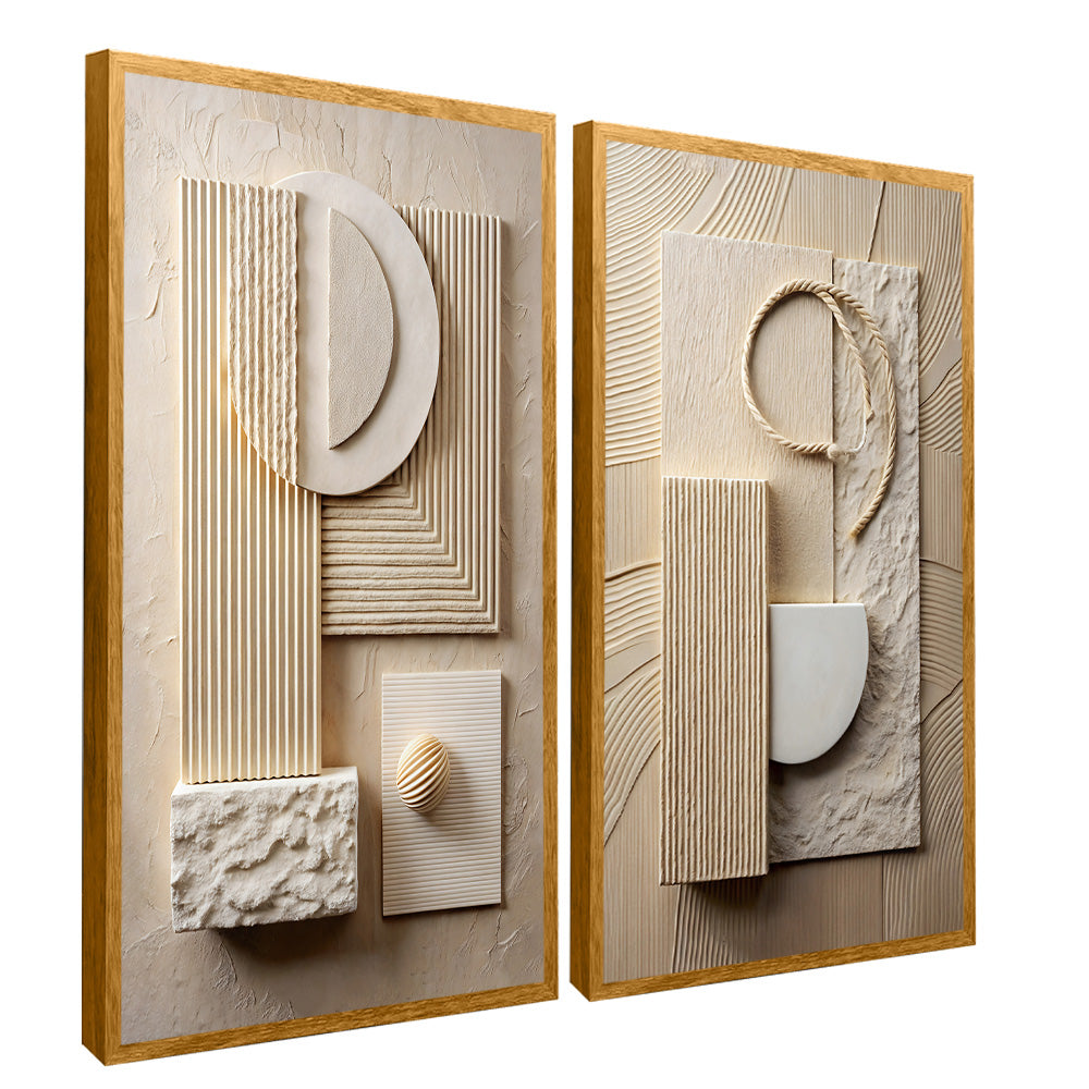 Abstract Wooden Details Duo V2328 Canvas