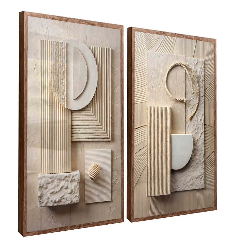 Abstract Wooden Details Duo V2328 Canvas