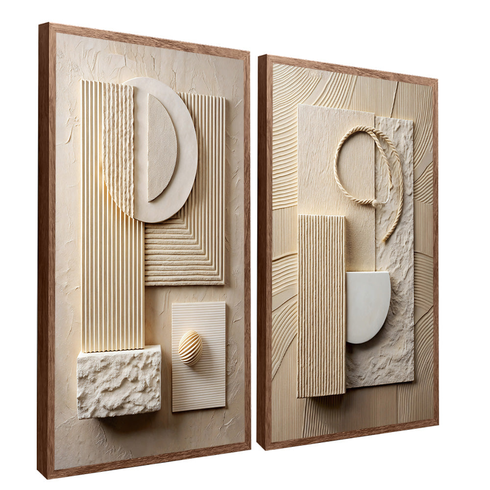 Abstract Wooden Details Duo V2328 Canvas