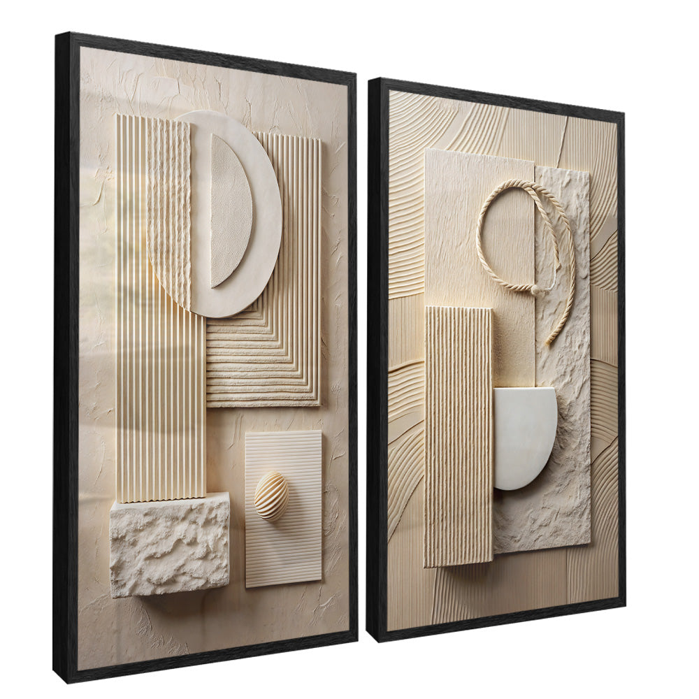 Abstract Wooden Details Duo V2328 Canvas