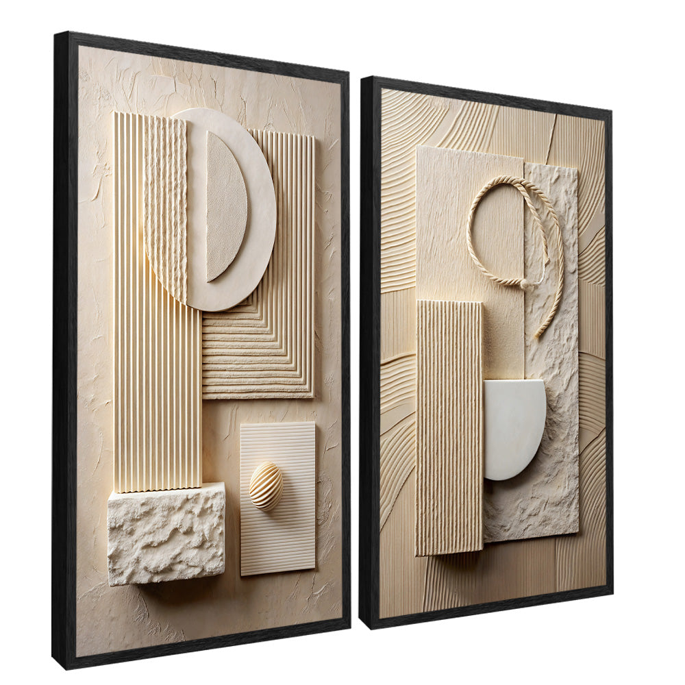 Abstract Wooden Details Duo V2328 Canvas