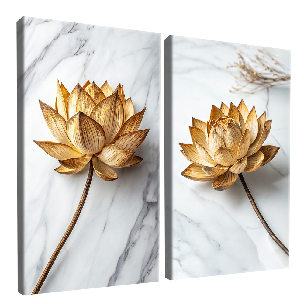 Floral Duo on Marble V2337 Canvas