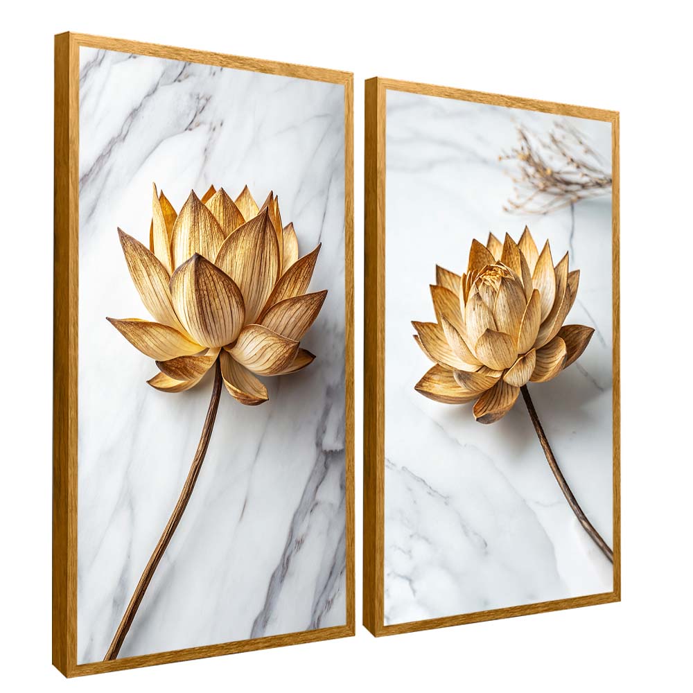 Floral Duo on Marble V2337 Canvas