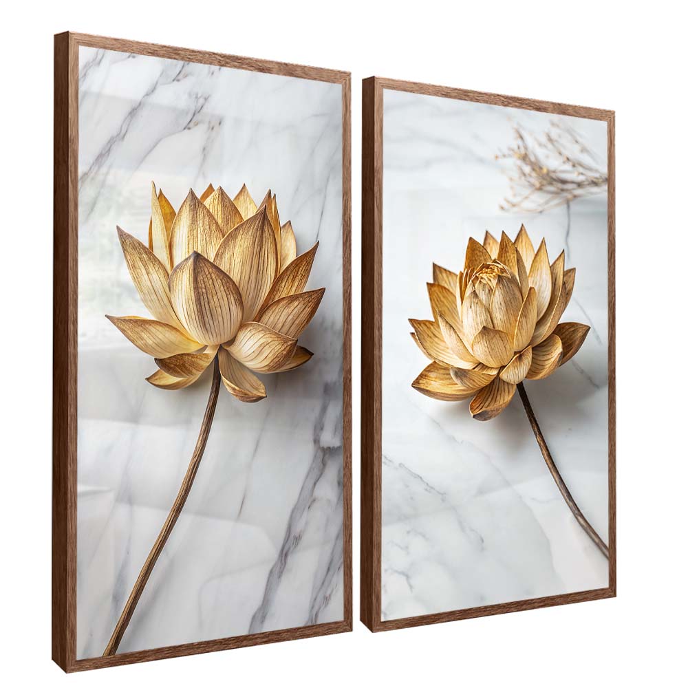 Floral Duo on Marble V2337 Canvas