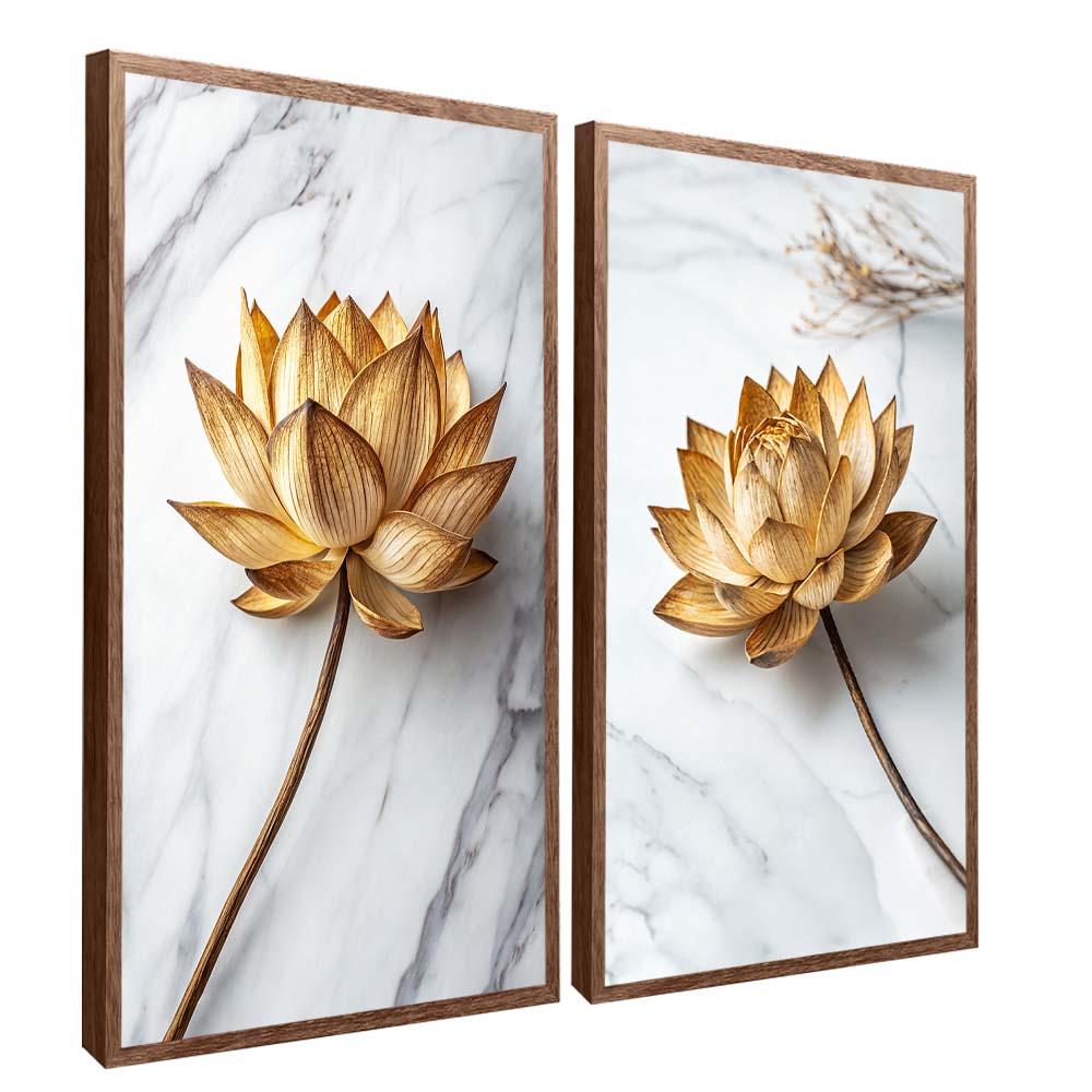 Floral Duo on Marble V2337 Canvas