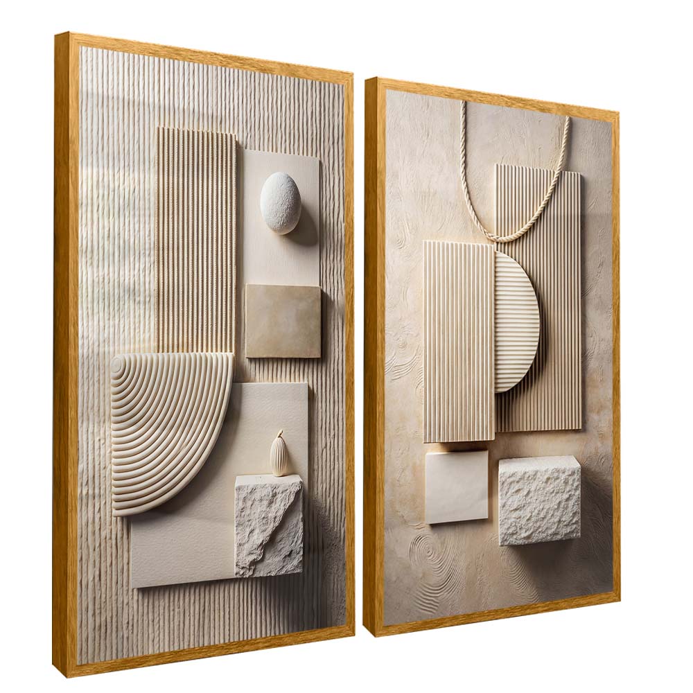 Abstract Wood Panel Duo V2336 Canvas