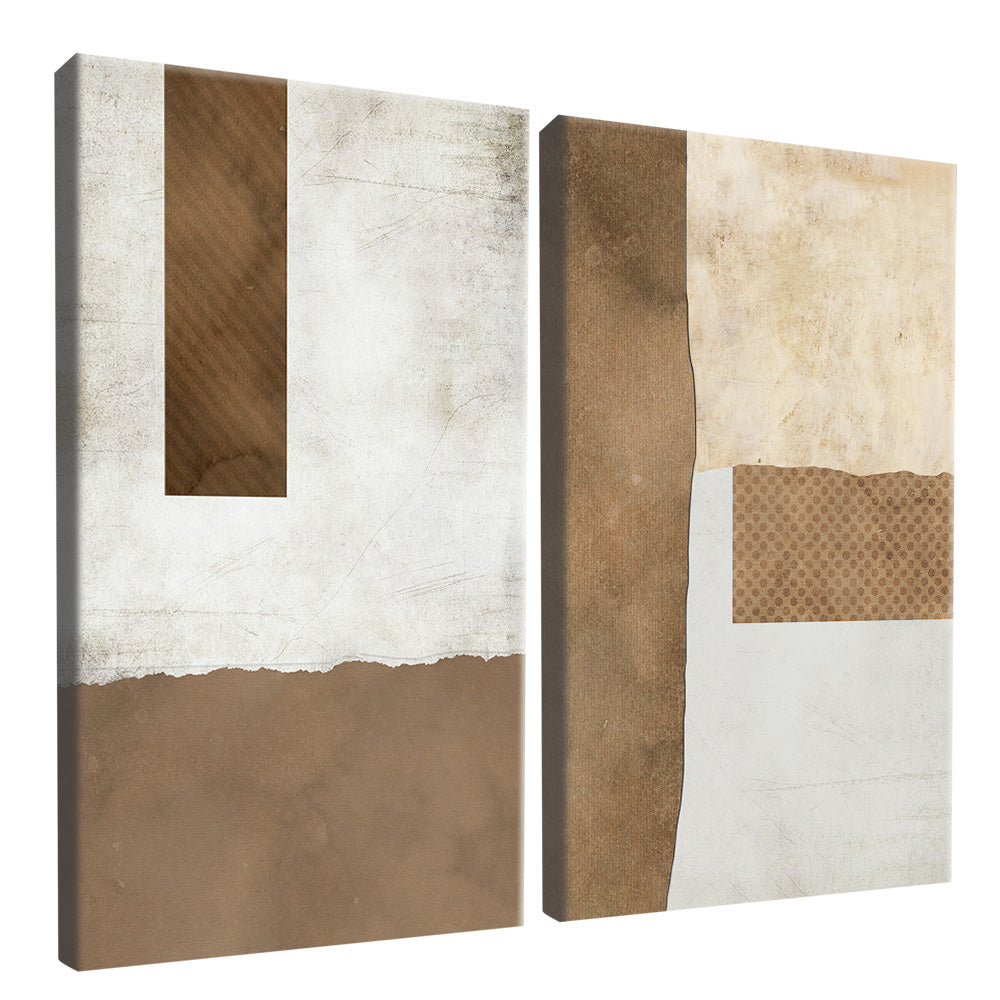 Rustic Abstract Panel Duo V2348 Canvas