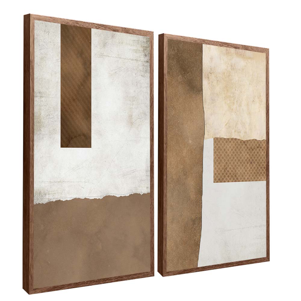Rustic Abstract Panel Duo V2348 Canvas