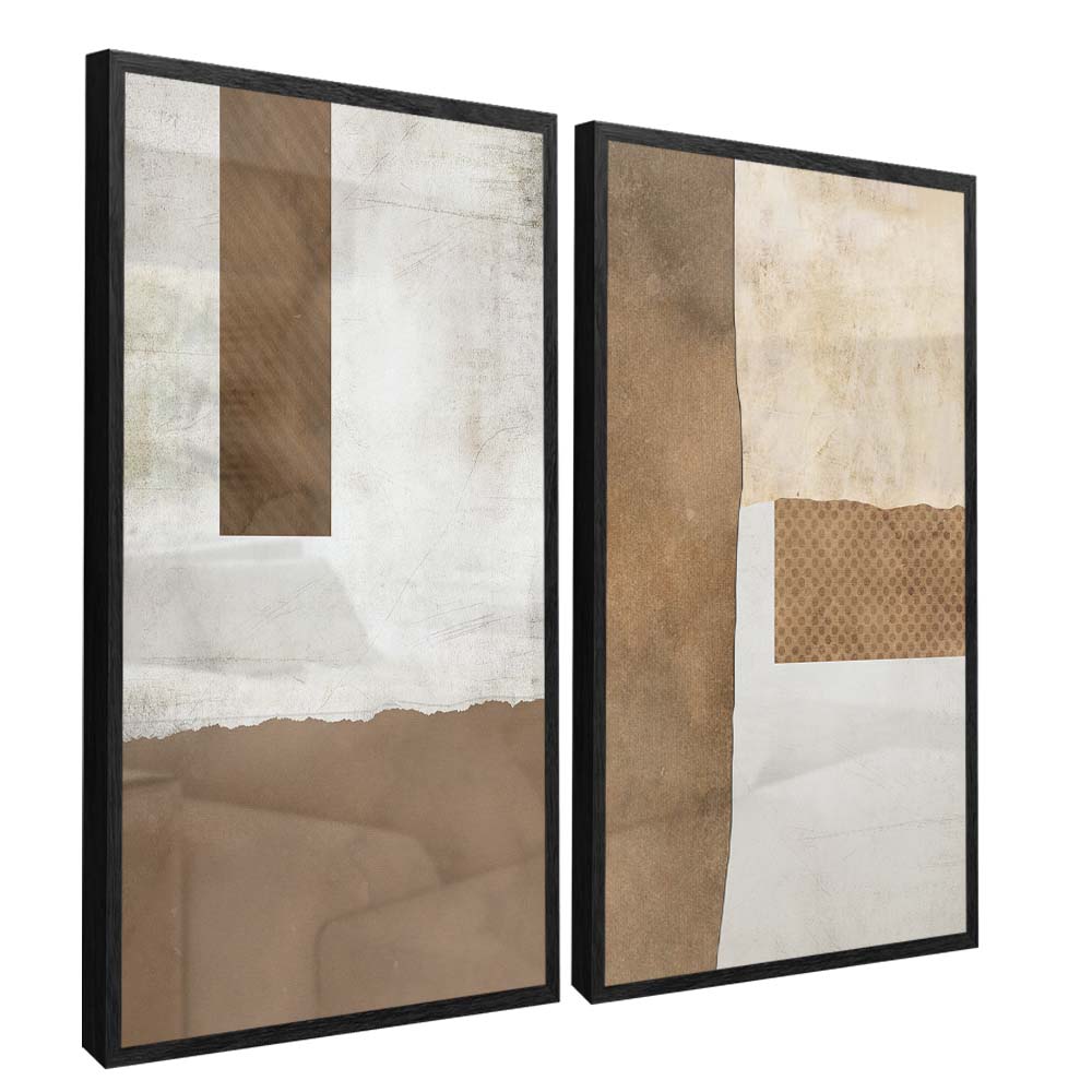 Rustic Abstract Panel Duo V2348 Canvas