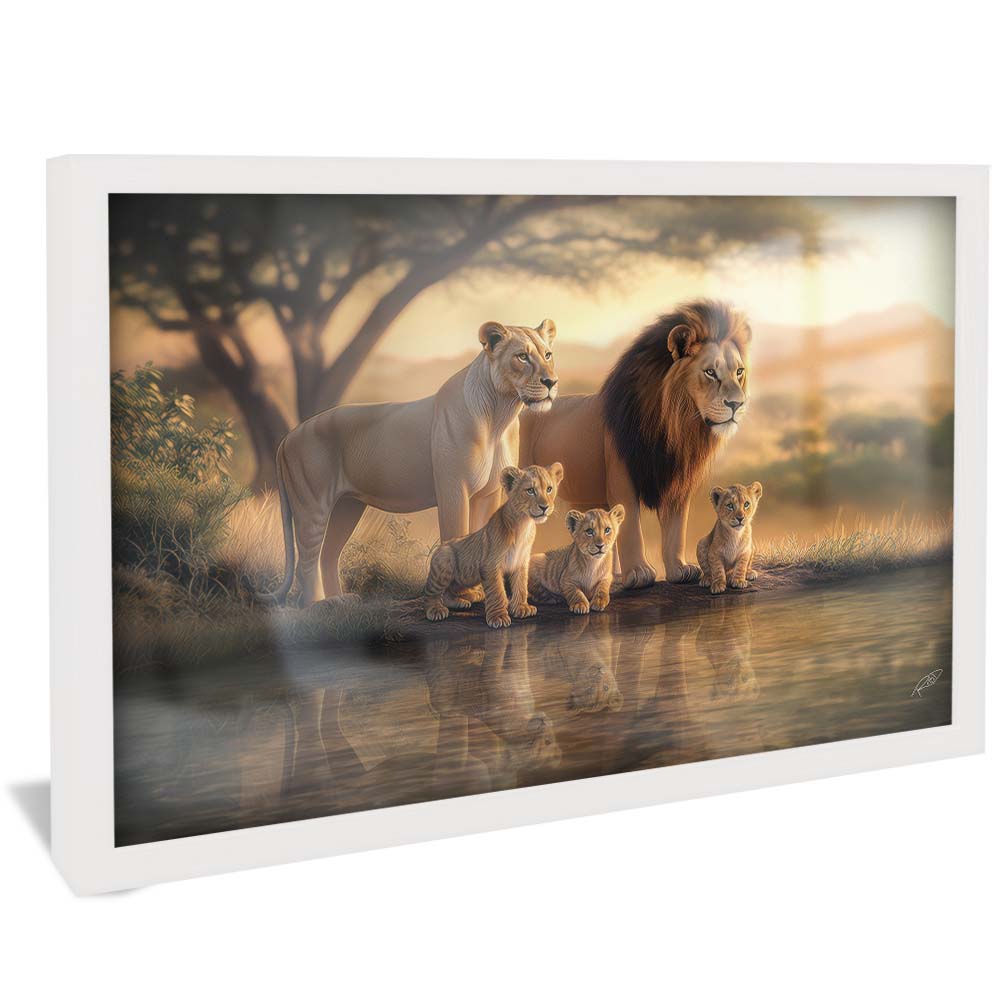 Lion Family with 3 Cubs V2248 Canvas
