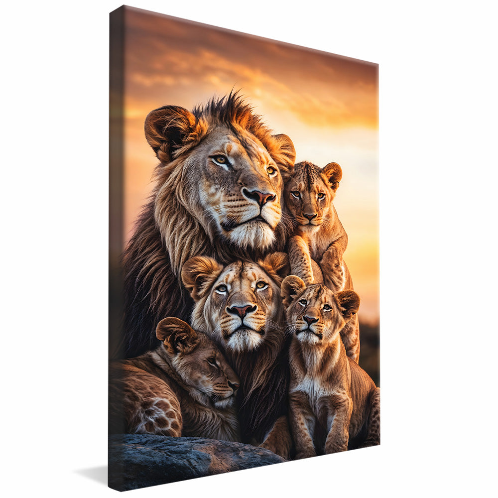 Lion Family V4 V2257 Canvas