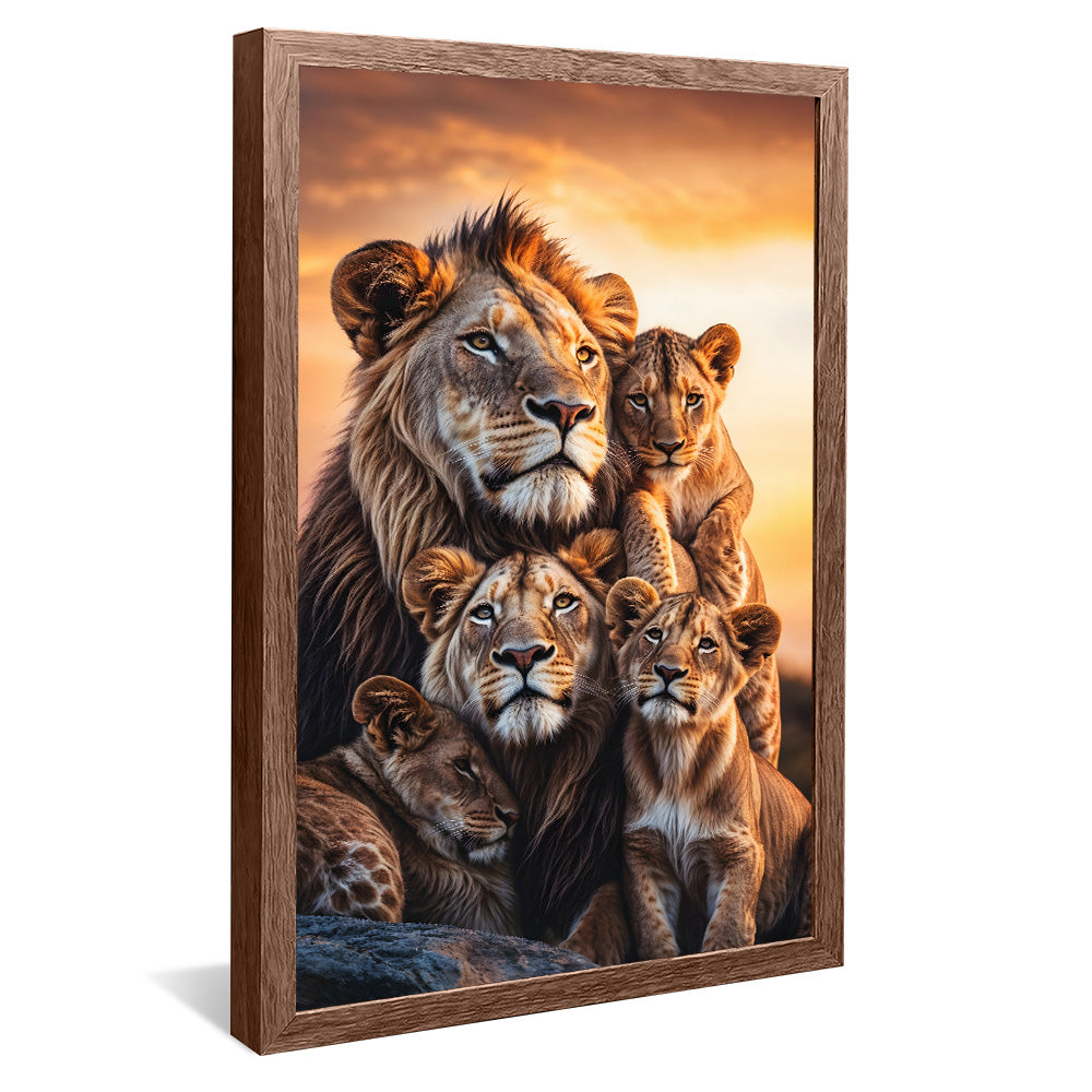 Lion Family V4 V2257 Canvas