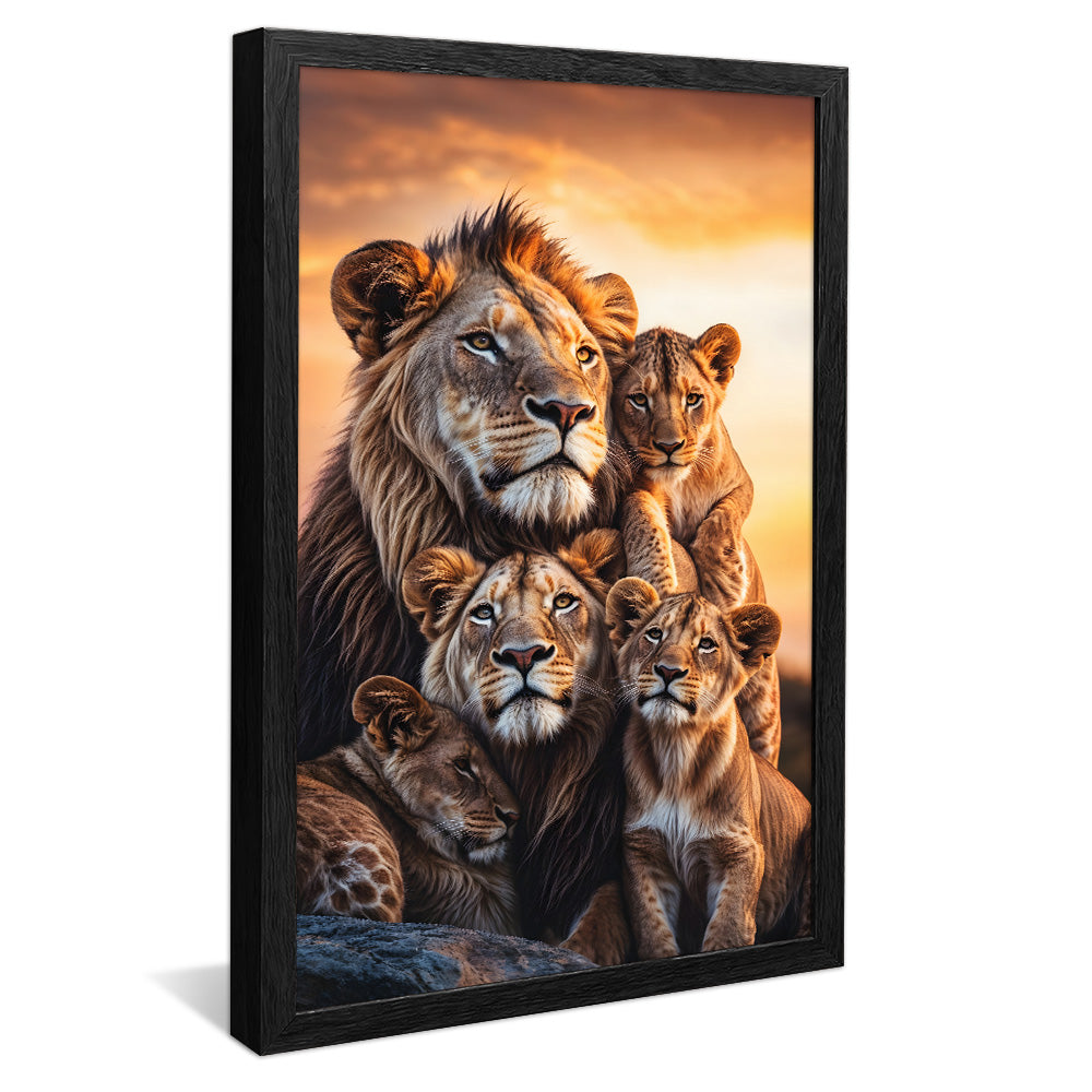 Lion Family V4 V2257 Canvas