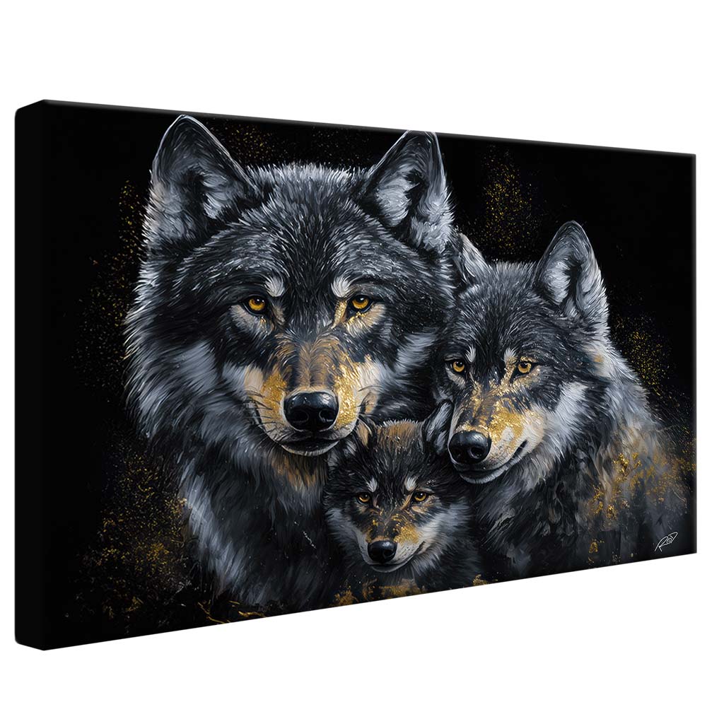 Wolf Family with Pup V2197 Canvas