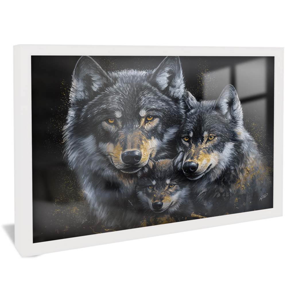 Wolf Family with Pup V2197 Canvas