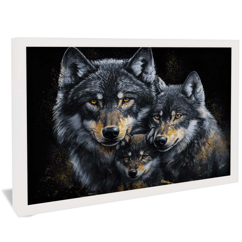 Wolf Family with Pup V2197 Canvas
