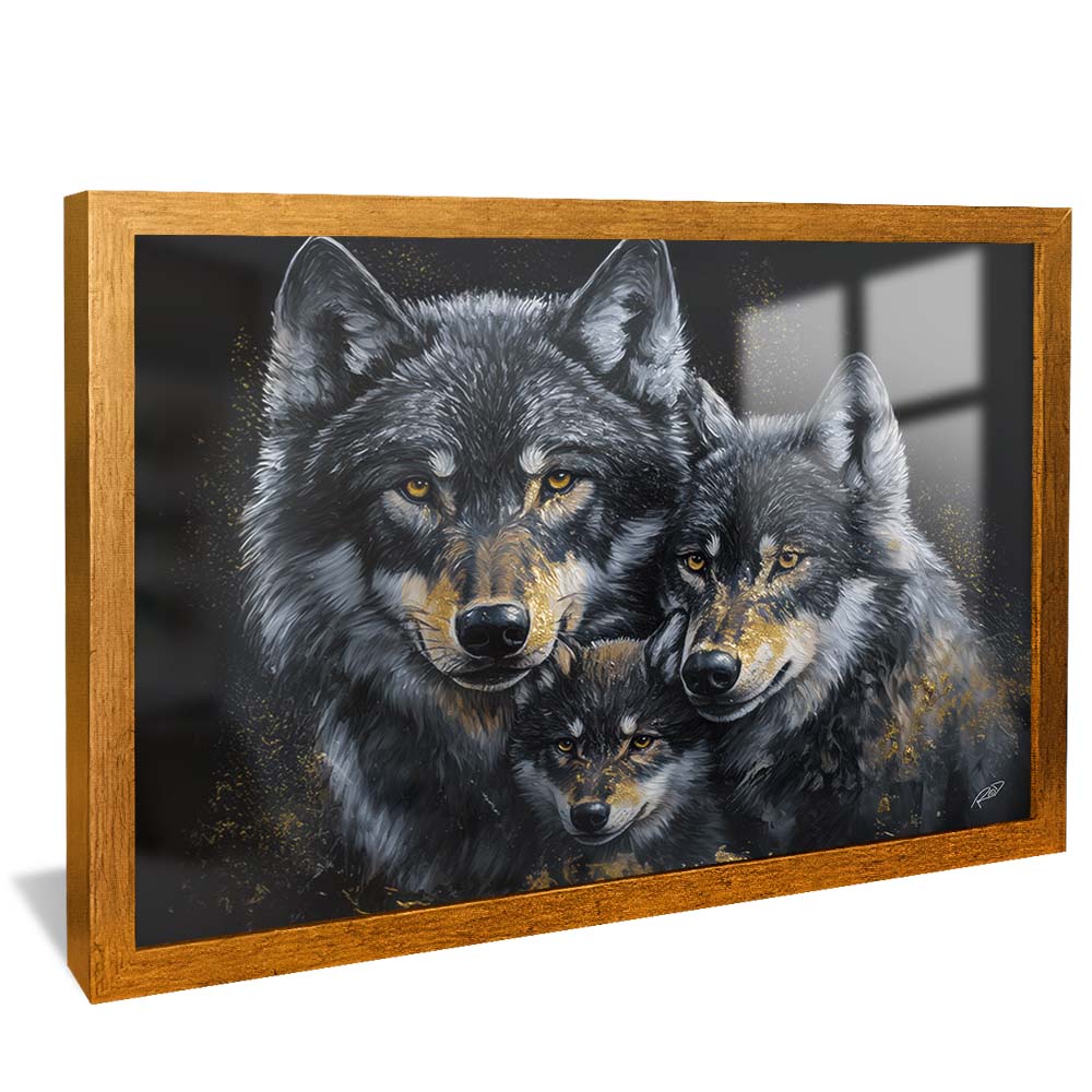 Wolf Family with Pup V2197 Canvas