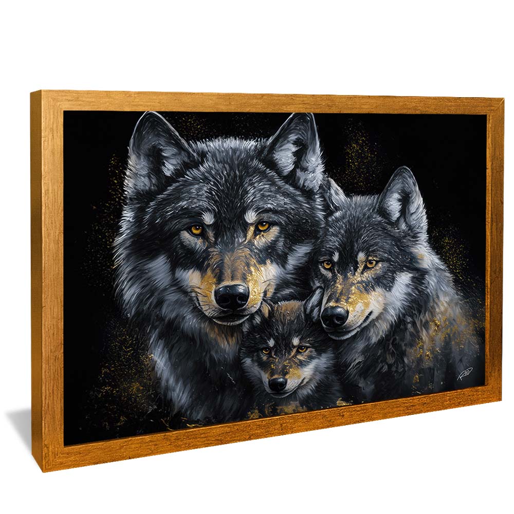 Wolf Family with Pup V2197 Canvas