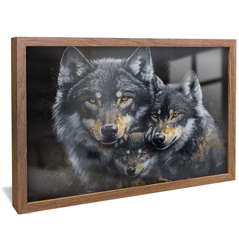 Wolf Family with Pup V2197 Canvas