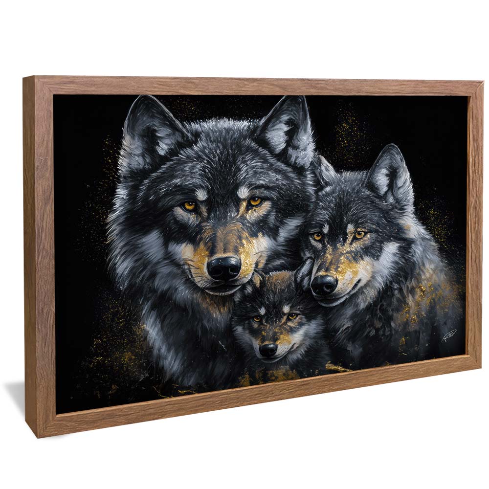 Wolf Family with Pup V2197 Canvas