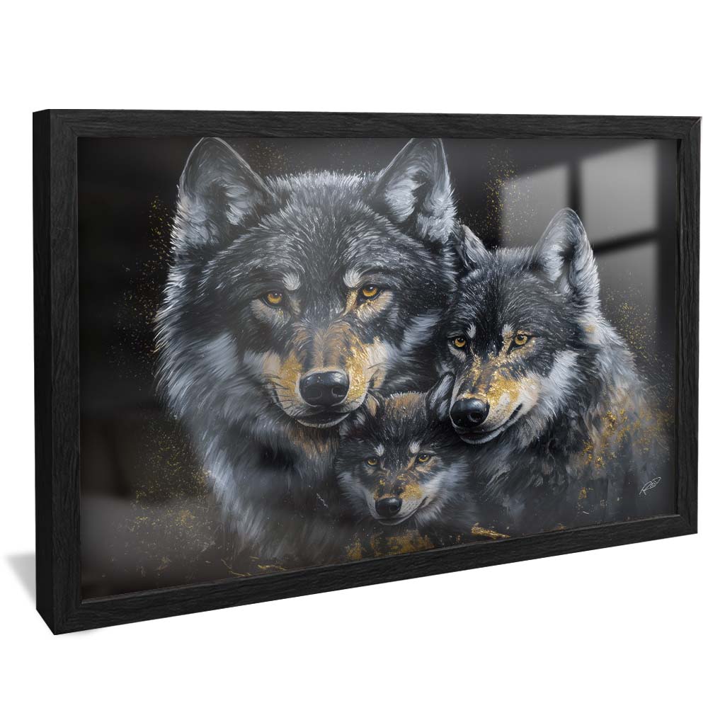 Wolf Family with Pup V2197 Canvas