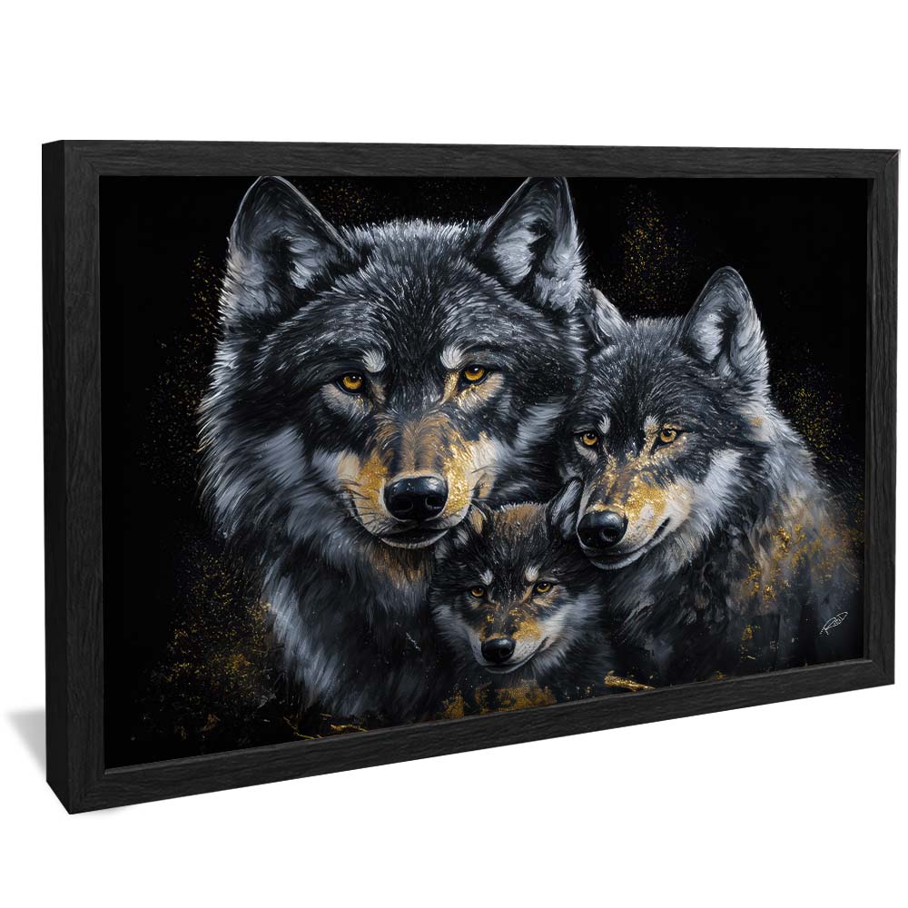 Wolf Family with Pup V2197 Canvas