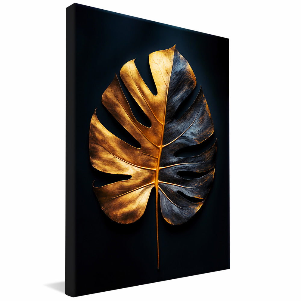 Black and Gold Floral V2270 Canvas
