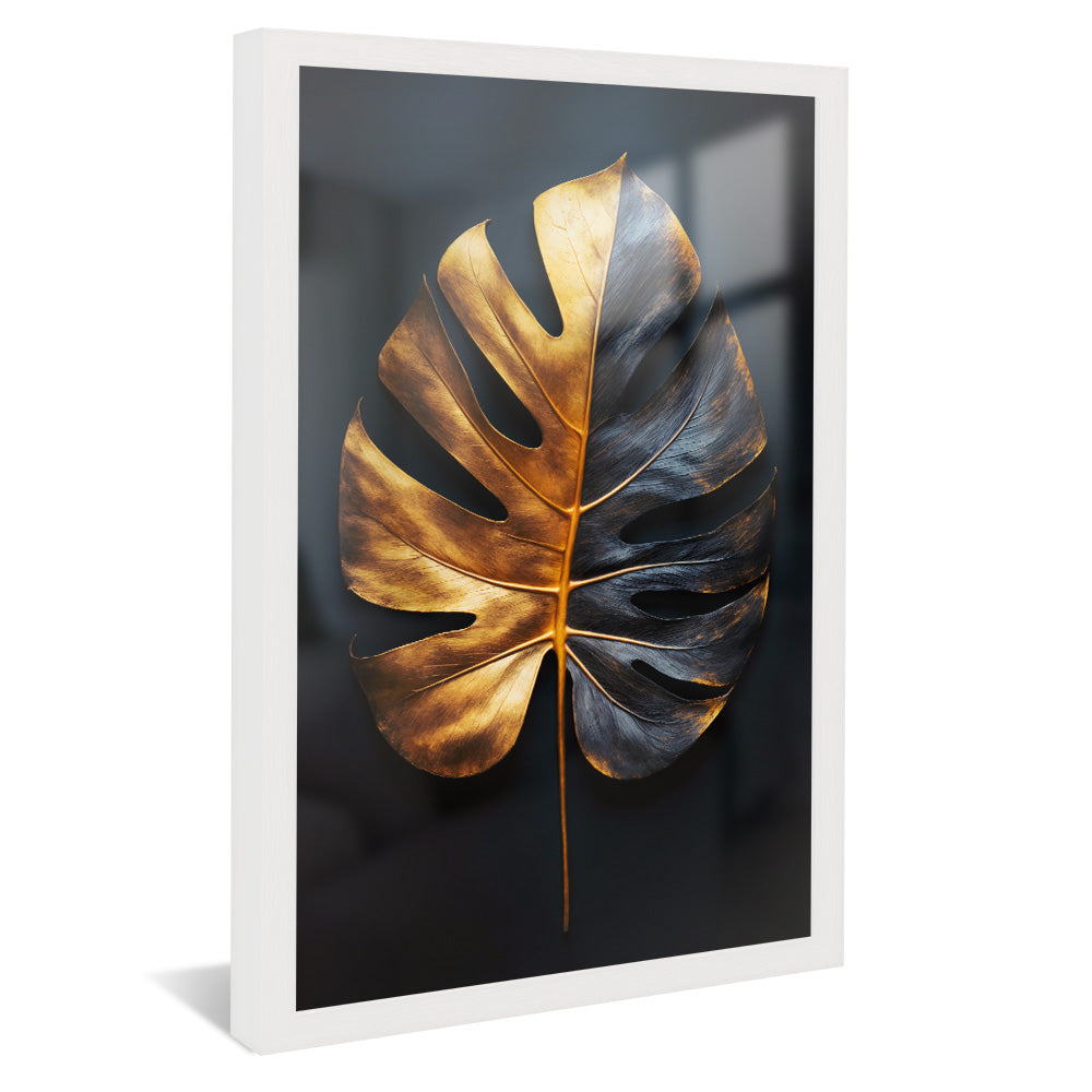 Black and Gold Floral V2270 Canvas