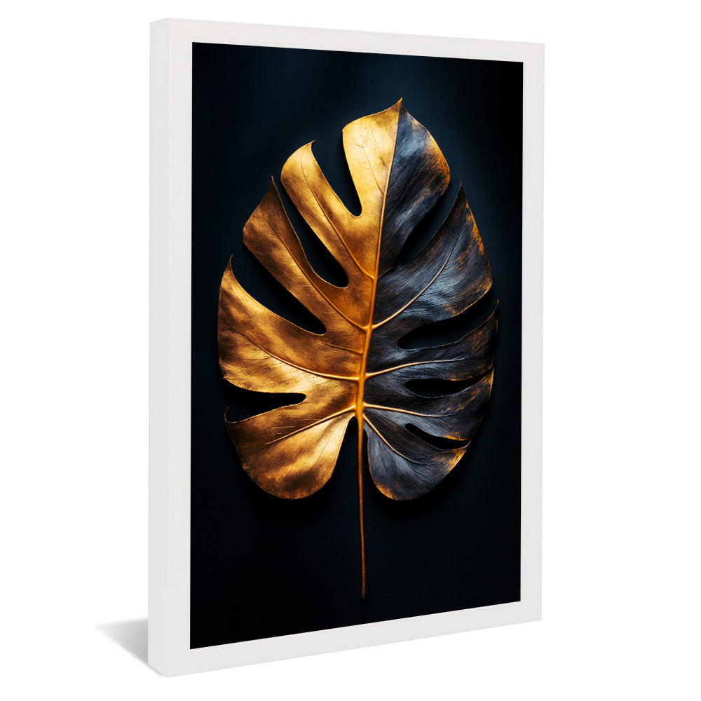 Black and Gold Floral V2270 Canvas