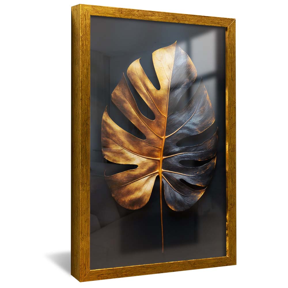 Black and Gold Floral V2270 Canvas