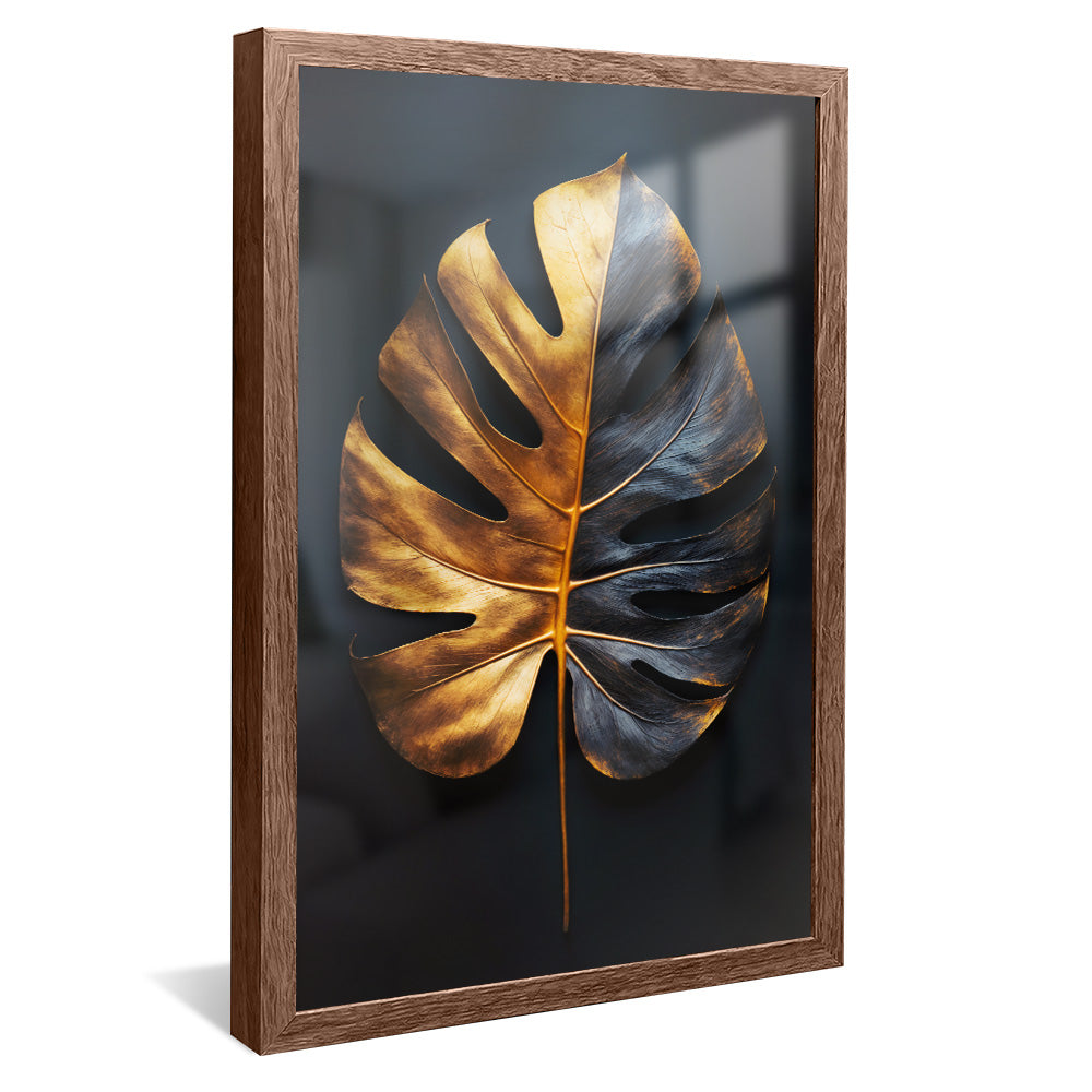 Black and Gold Floral V2270 Canvas