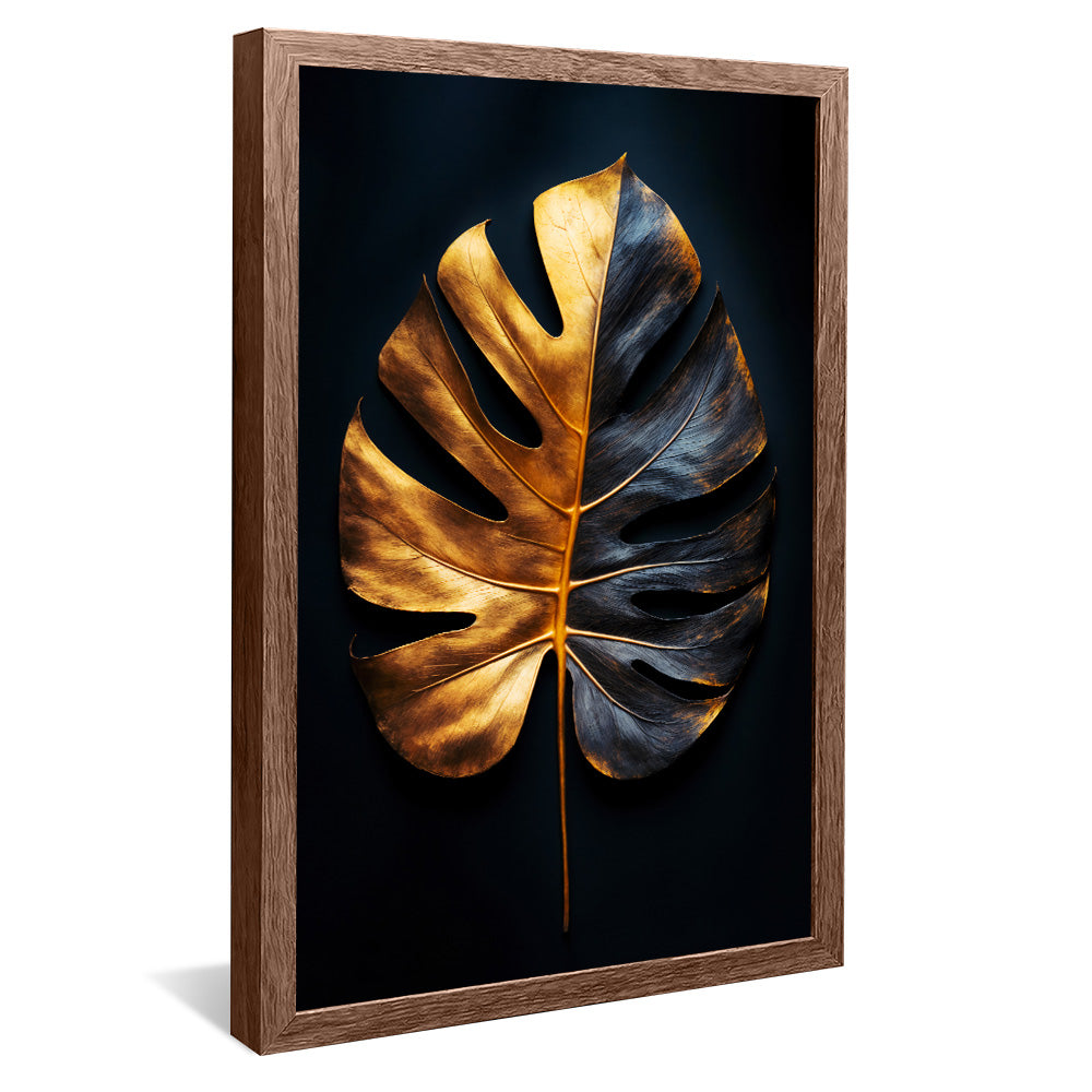 Black and Gold Floral V2270 Canvas