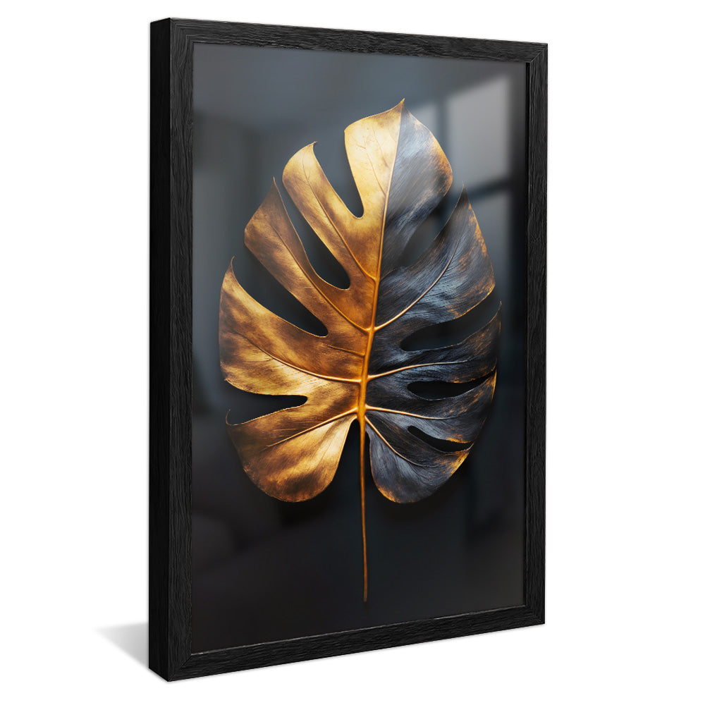 Black and Gold Floral V2270 Canvas