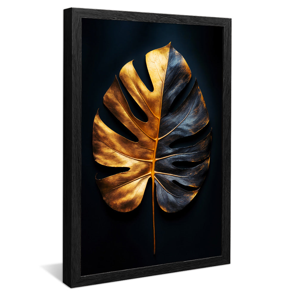 Black and Gold Floral V2270 Canvas