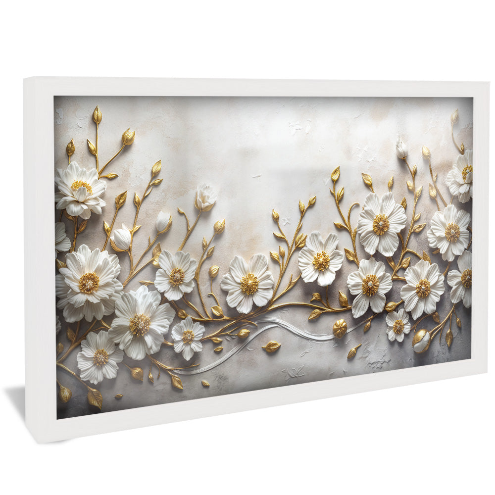 Plaster and Gold Floral V2459 Canvas