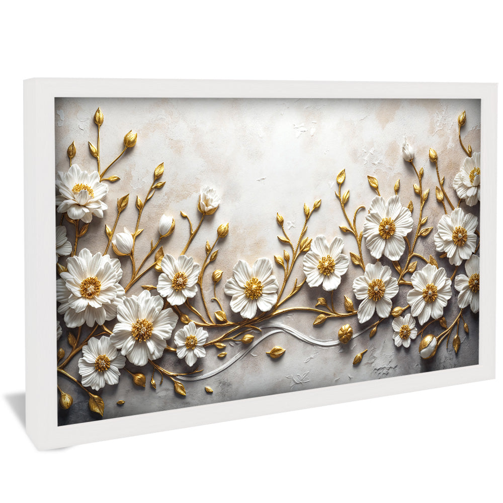 Plaster and Gold Floral V2459 Canvas
