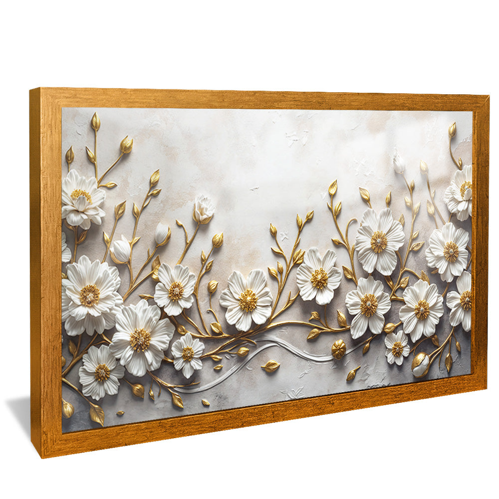 Plaster and Gold Floral V2459 Canvas