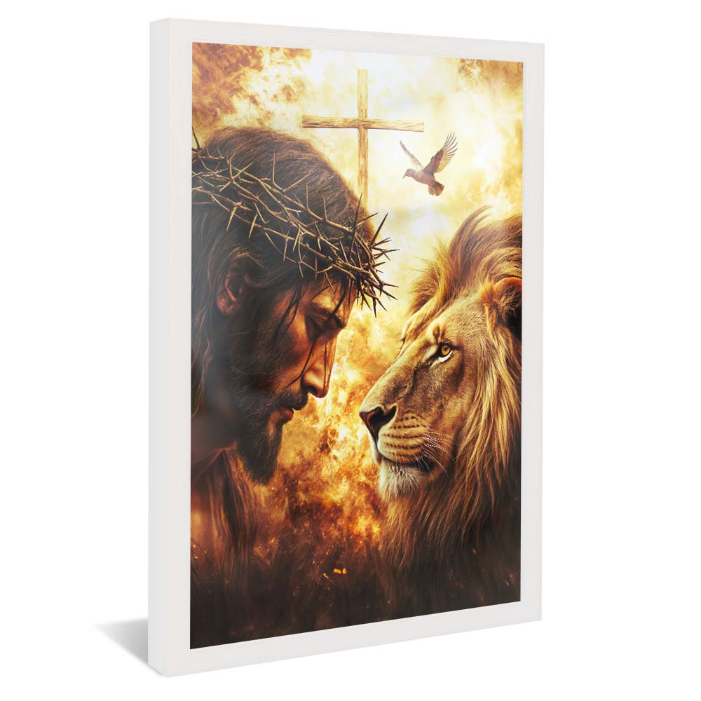 Jesus, the Cross, and the Lion V2235 Canvas