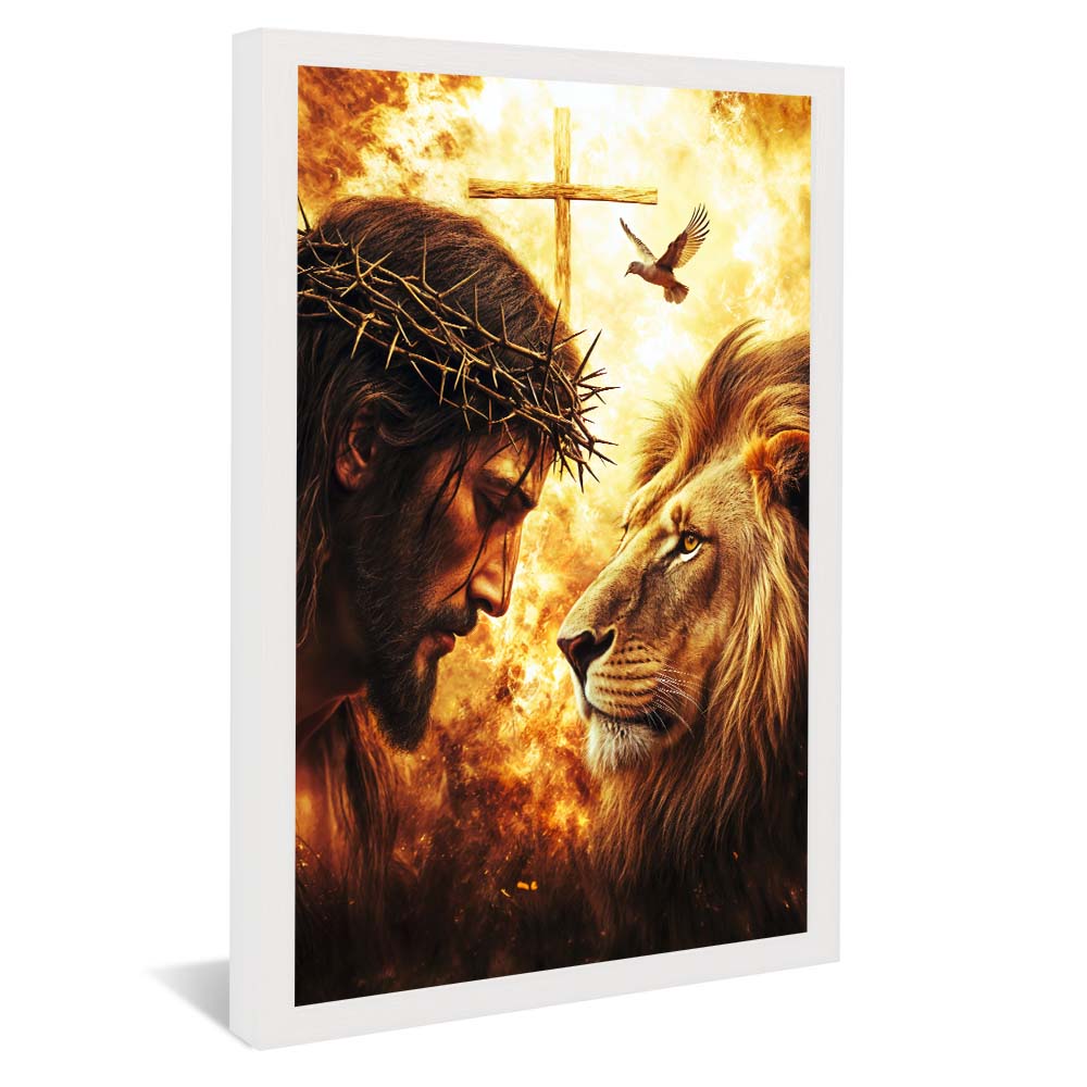 Jesus, the Cross, and the Lion V2235 Canvas